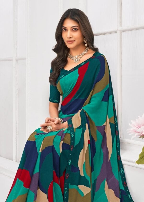 Georgette Saree in Multicolor - Image 2