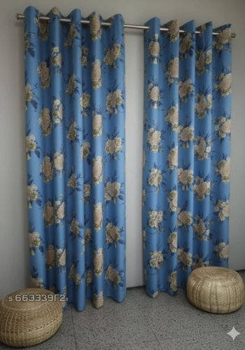 Door Curtains 1 piece Abstract Flower Eyelet Polyester – 7 Feet