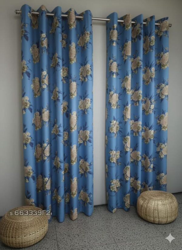 Door Curtains 1 piece Abstract Flower Eyelet Polyester - 7 Feet