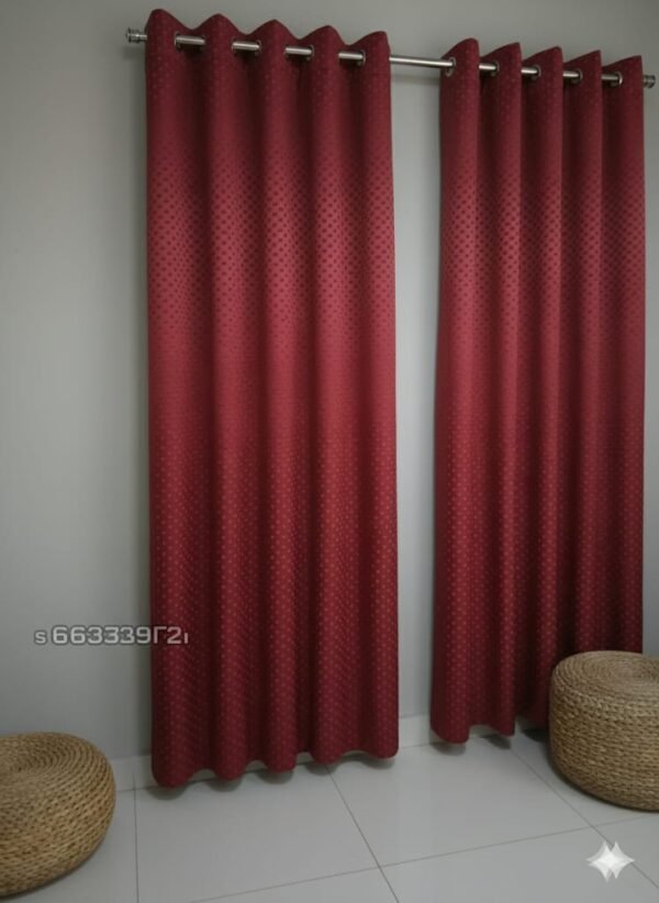 Door Curtains 1 Pieces Plain punching design Eyelet Polyester - 7 Feet