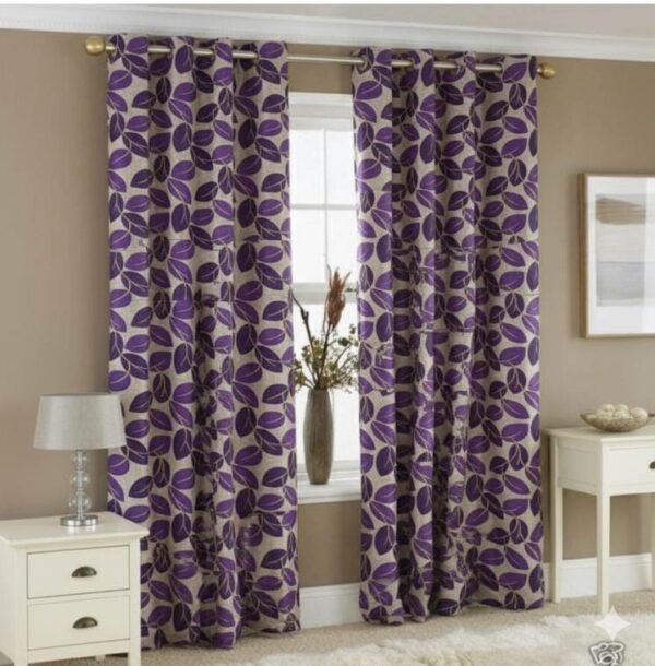 Door Curtains 1 Pieces Rose Pattern Eyelet Polyester - 7 Feet