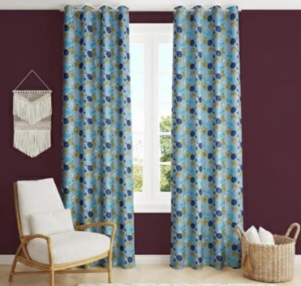 Door Curtains 1 Pieces 3D design Eyelet Polyester - 7 Feet - Image 2