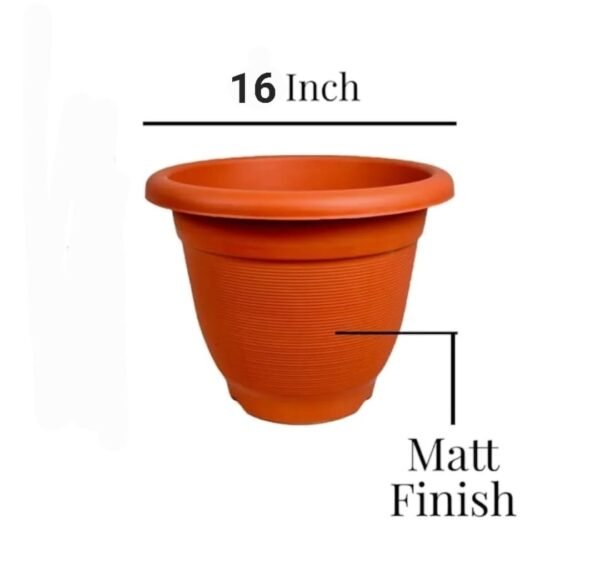 16" inch pack of 2 pcs flower and plants pots /gamla in plastic - Image 2