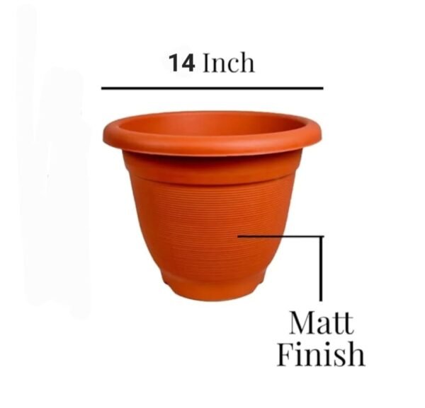 14" inch pack of 2 pcs flower and plants pots /gamla in plastic - Image 2