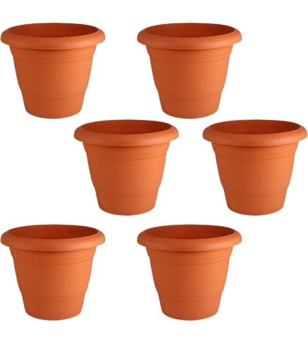 8" inch pack of 6 pcs flower and plants pots /gamla in plastic